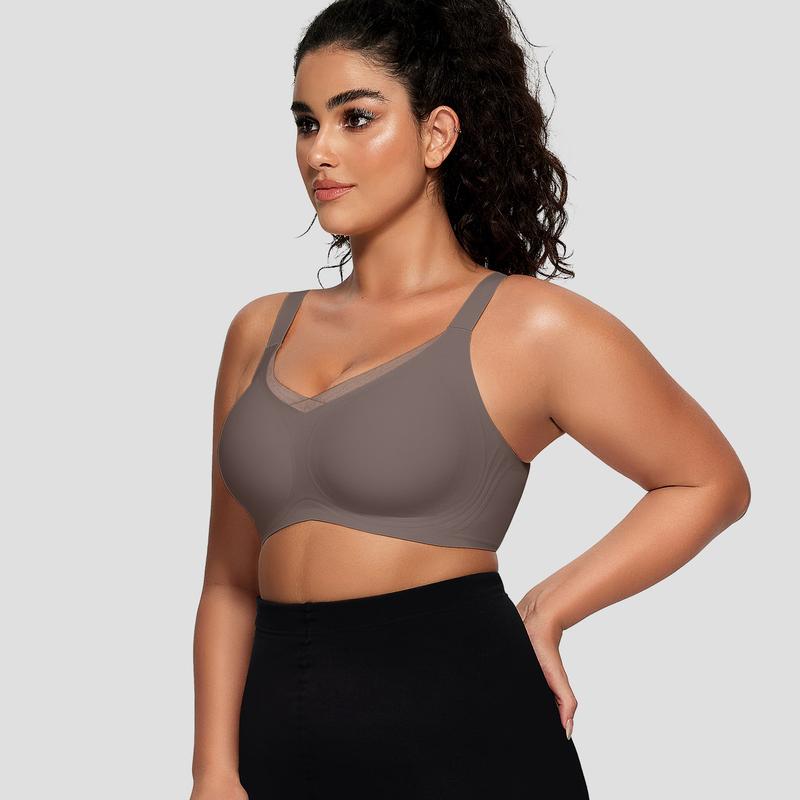 Gel Wire-Free Bra with Mesh Neckline OEAK