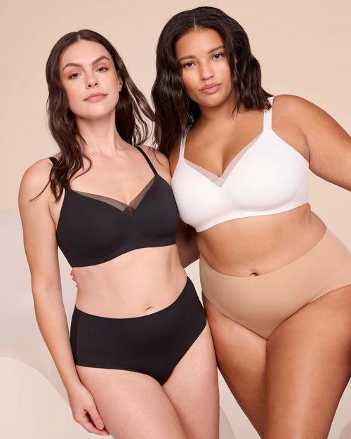 Gel Wire-Free Bra with Mesh Neckline