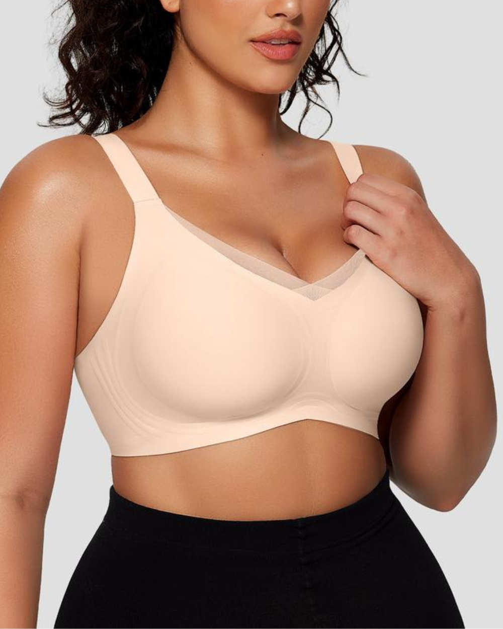 Gel Wire-Free Bra with Mesh Neckline OEAK